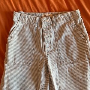 Madewell wide leg railroad stripe utility pants - 29